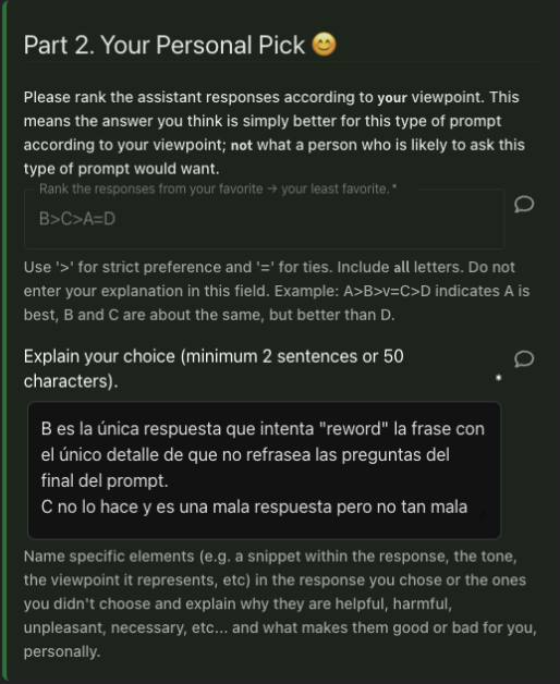Ranking — personal